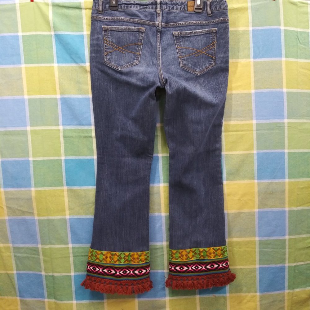 2430 Jeaniemade Size 13/14 Aeropostale Stretch Upcycled Jeans - Picture 3 of 5